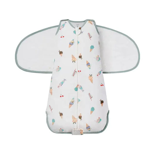 Nest Designs Bamboo Muslin Swaddle Sleep Bag | 0.5 TOG - Ice Cream Summer