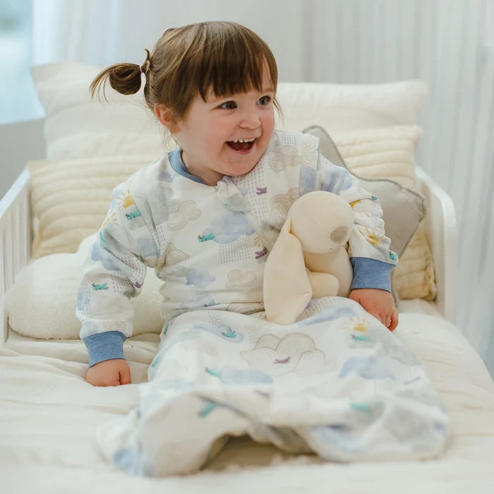 Nest Designs Removable Long Sleeve 1.0 TOG Sleep Bag - Fluffy Puffs