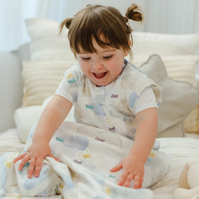 Nest Designs Removable Long Sleeve 1.0 TOG Sleep Bag - Fluffy Puffs