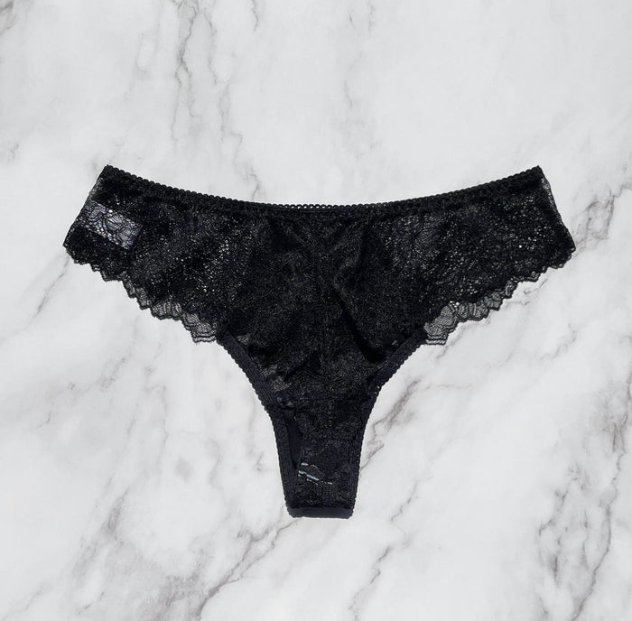 Night Garden Thong | Black