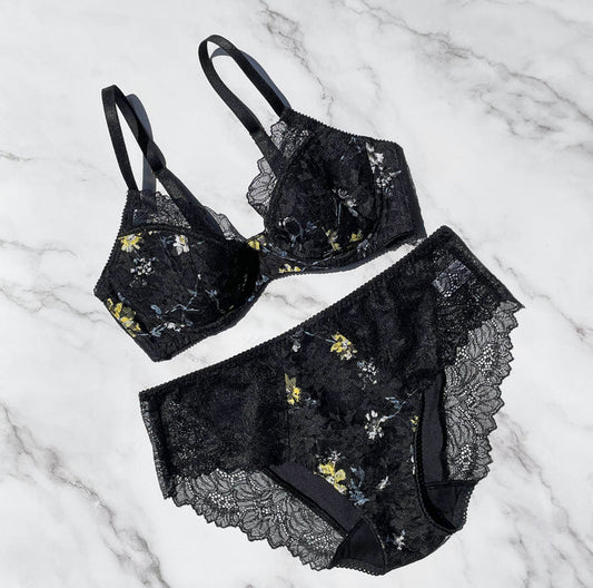 Night Garden Underwire Bra | Black