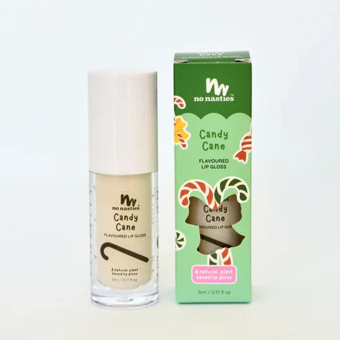 No Nasties Christmas Limited Edition Natural Kids Lip Gloss Candy Cane