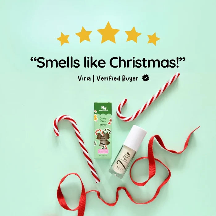 No Nasties Christmas Limited Edition Natural Kids Lip Gloss Candy Cane