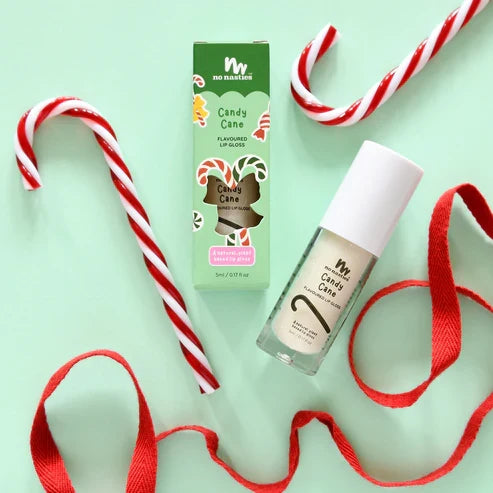 No Nasties Christmas Limited Edition Natural Kids Lip Gloss Candy Cane