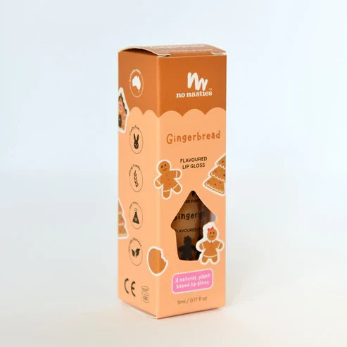 No Nasties Christmas Limited Edition Natural Kids Lip Gloss Gingerbread