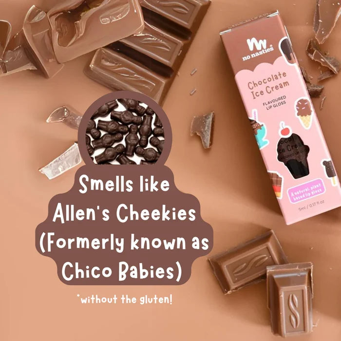 No Nasties Natural Kids Lip Gloss - Chocolate Ice-Cream
