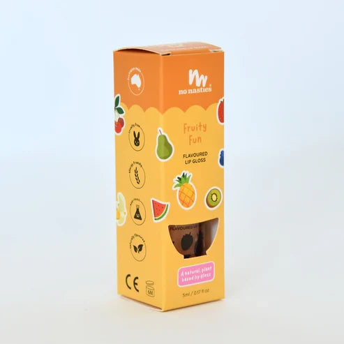 No Nasties Natural Kids Lip Gloss - Fruity Fun - Peachy Shimmer