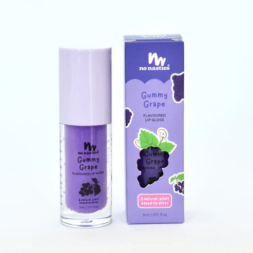 No Nasties Natural Kids Lip Gloss - Gummy Grape - Pastel Purple Shimmer