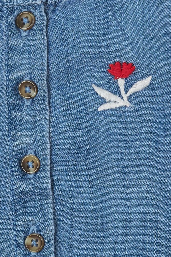 Noppies Long Sleeve Dress Felines - Medium Blue Denim