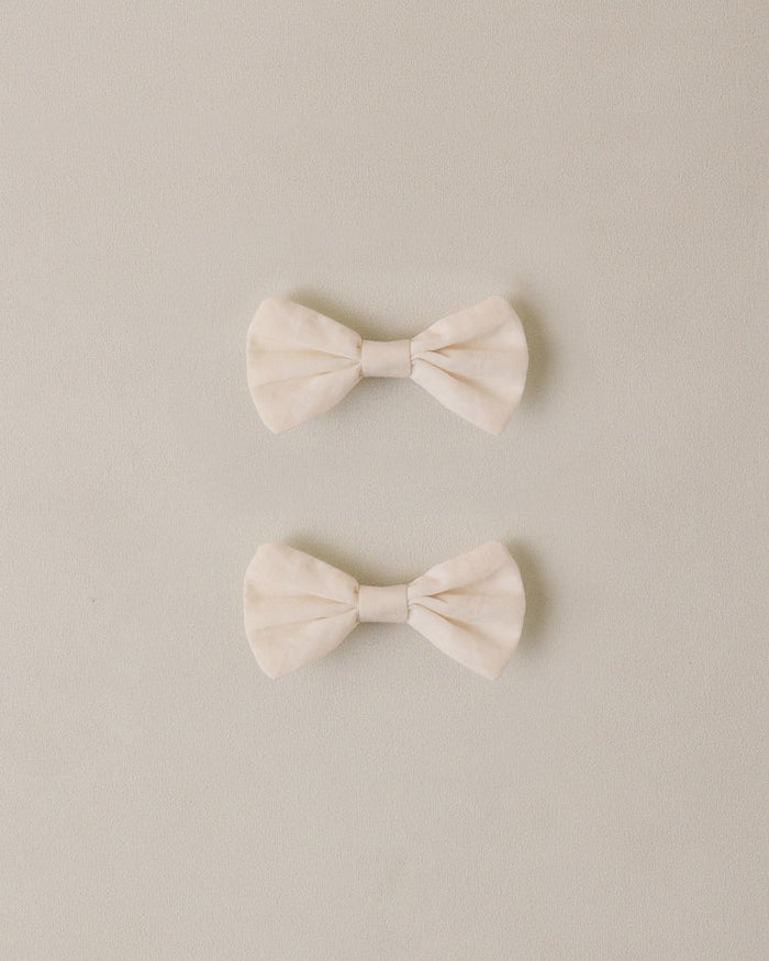 Noralee Little Bow Clips - White