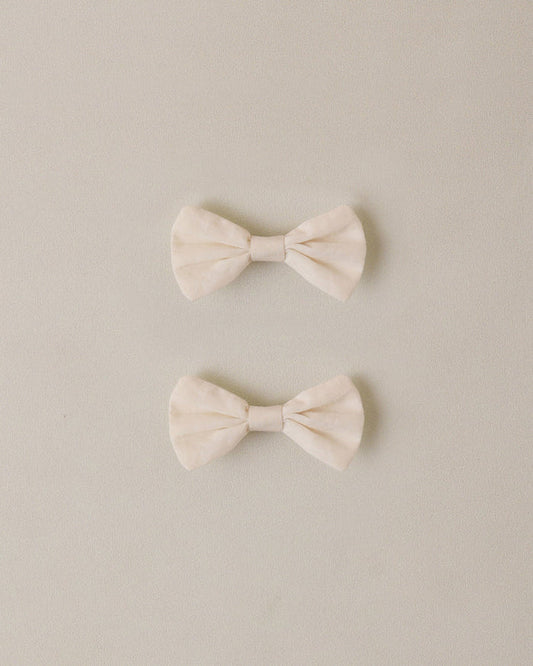 Noralee Little Bow Clips - White