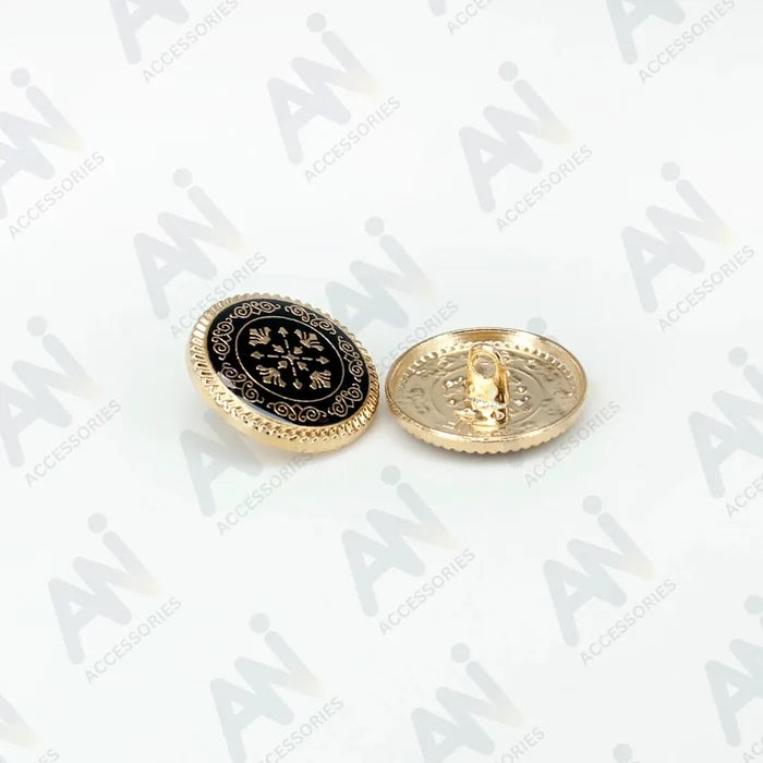 Ornate Metal Buttons with Floral Motif | 17mm(27L) & 21mm(34L)