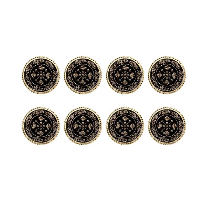 Ornate Metal Buttons with Floral Motif | 17mm(27L) & 21mm(34L)