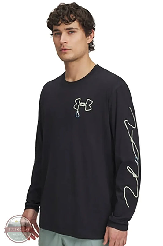 Under Armour 1390228-001 Outdoor Graphic Long Sleeve T-Shirt in Black, front