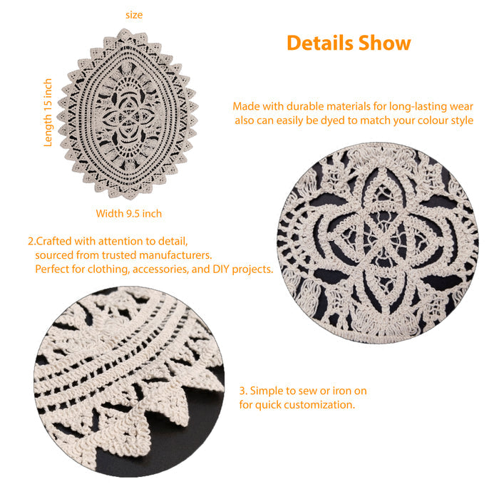 Oval Crochet Cotton Doily Sew Patch