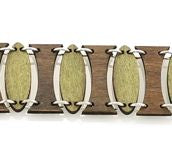 Oval pillar laser-cut wood bracelet, made in USA