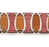 Oval pillar laser-cut wood bracelet, fourth colorway, made in USA