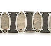 Oval pillar laser-cut wood bracelet, fifth colorway, made in USA