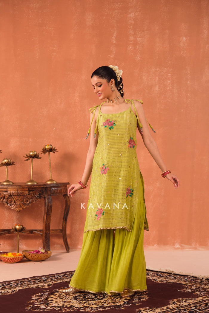 Patra Chanderi Kurta Set
