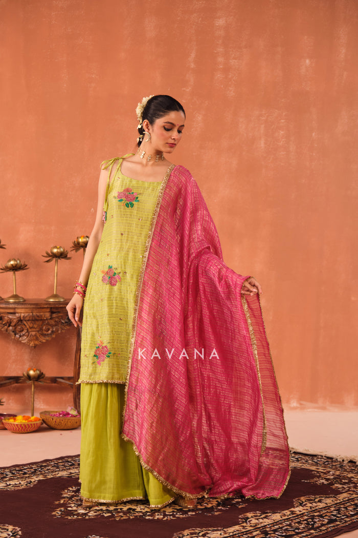 Patra Chanderi Kurta Set
