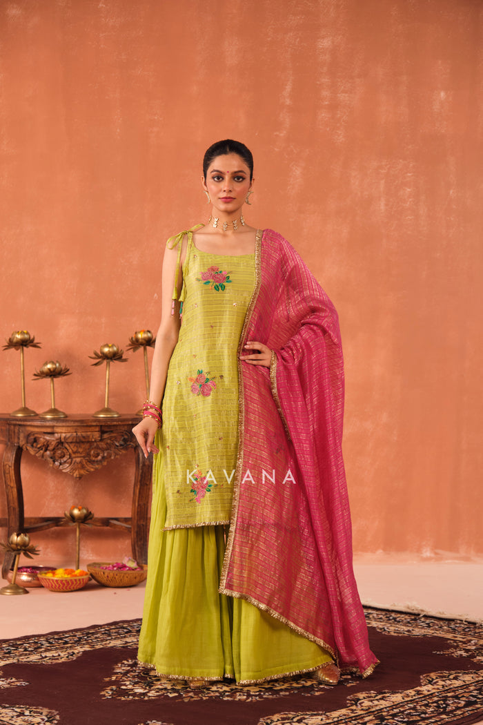 Patra Chanderi Kurta Set