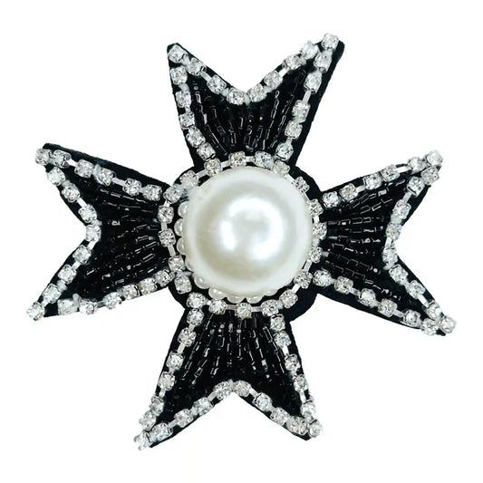 Pearl Cross Applique Patch