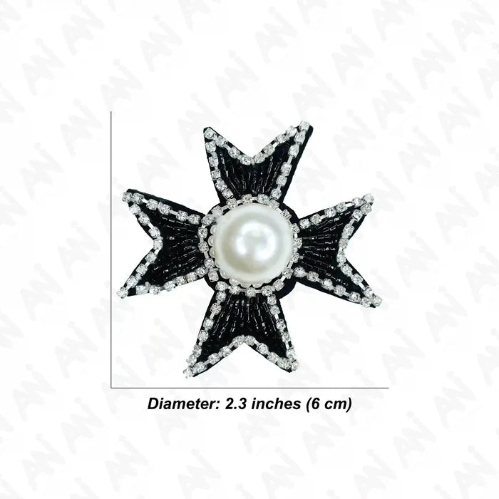 Pearl Cross Applique Patch