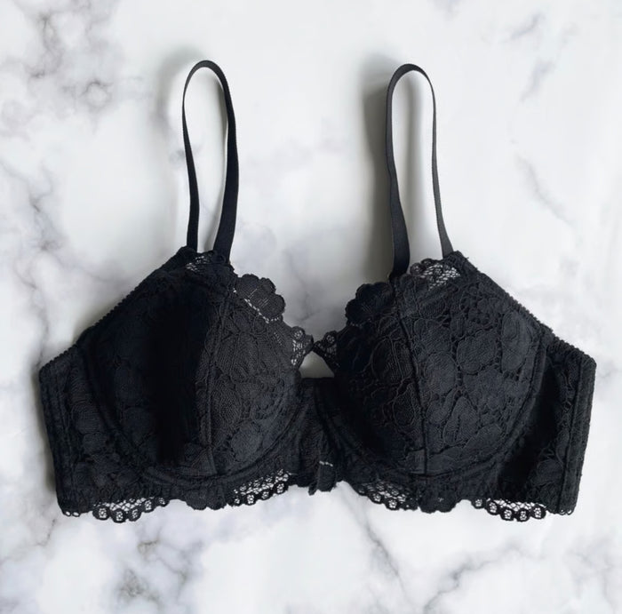 Peony Underwire Bra | Black