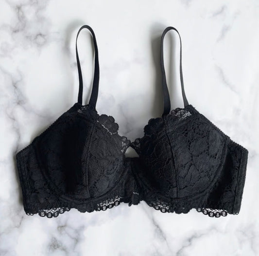 Peony Underwire Bra | Black