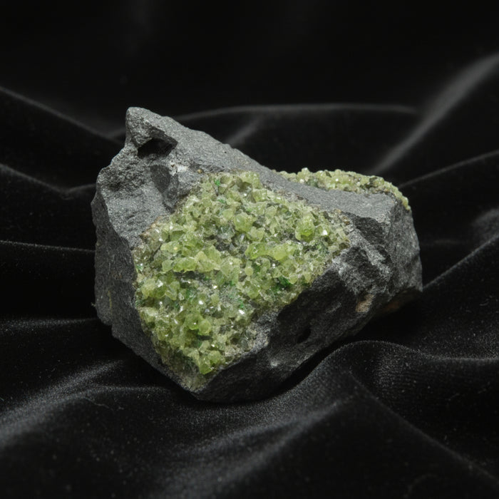 Peridot Cluster Basalt Stone Green Island Volcano Gem
