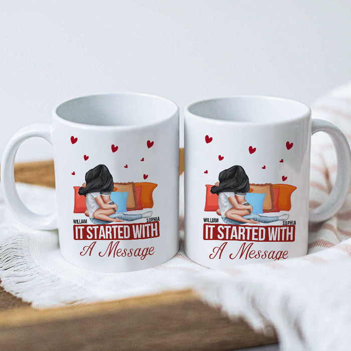 Personality Customized Mug - It Started With A Message - Valentine's Day Gift
