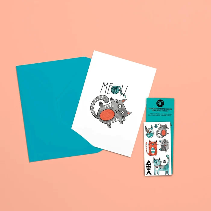 Pico Greeting Card with Temporary Tattoos