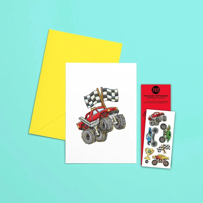 Pico Greeting Card with Temporary Tattoos