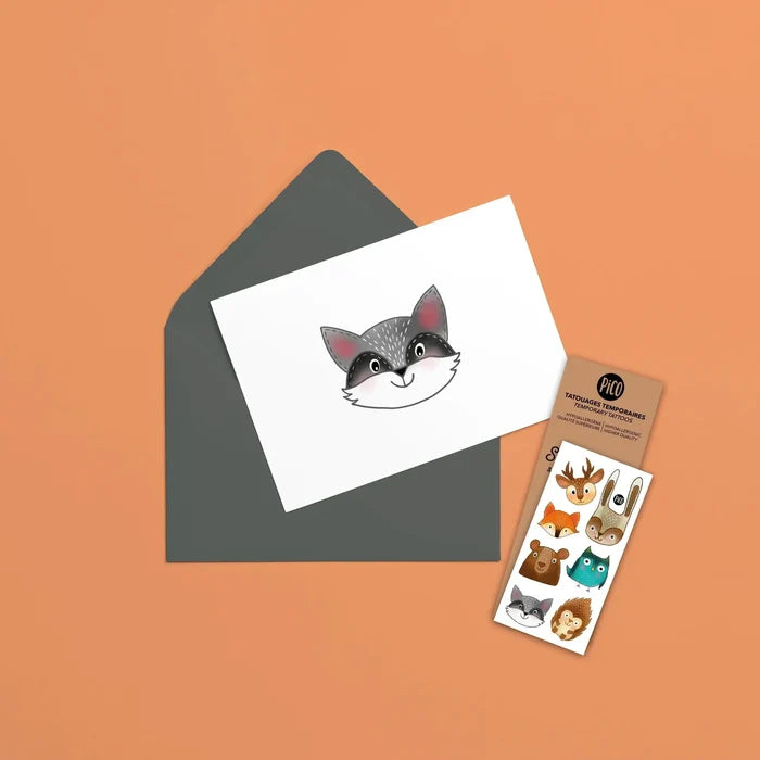 Pico Greeting Card with Temporary Tattoos