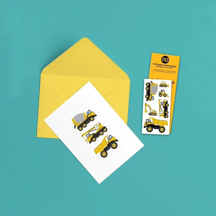 Pico Greeting Card with Temporary Tattoos