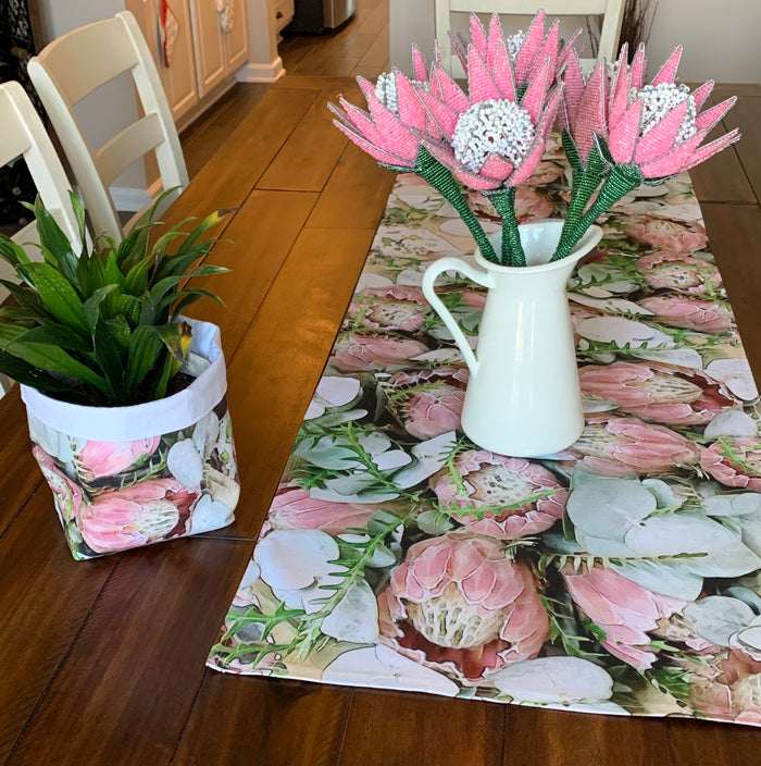Pink Protea Table Runner