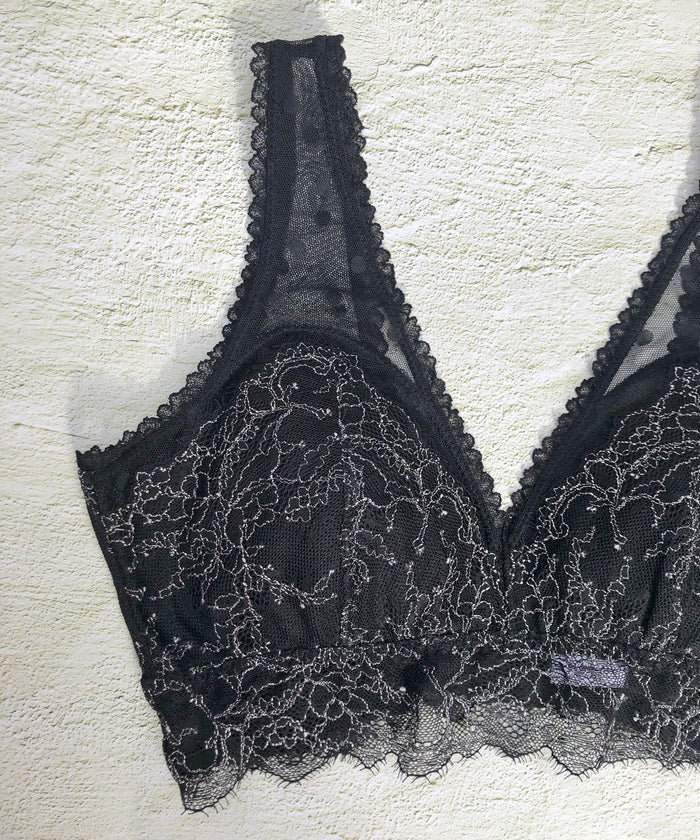 Polka Dot Bralette | Black