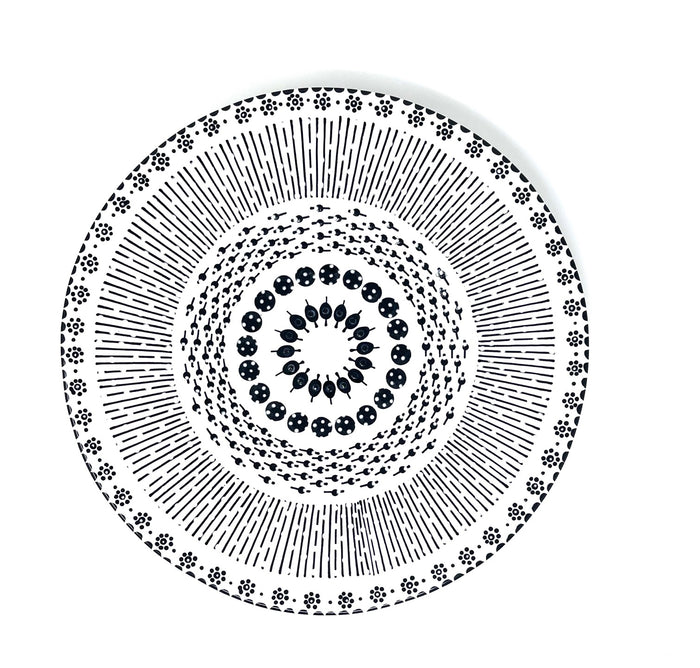 Potters Large Open Black & White Bowl
