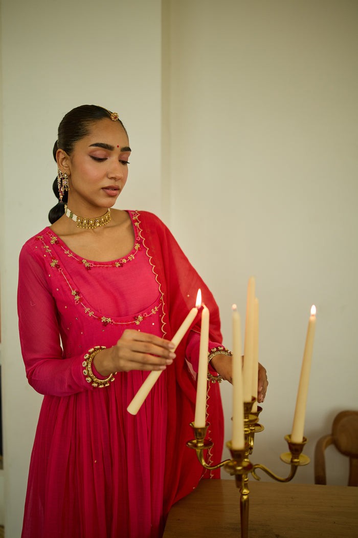 Preet Chanderi Kurta Set