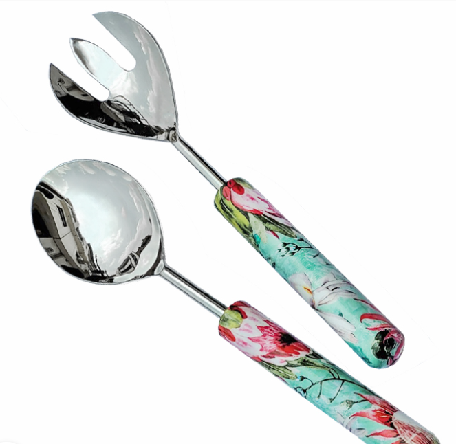 Protea Buds & Blooms Salad Spoon Set