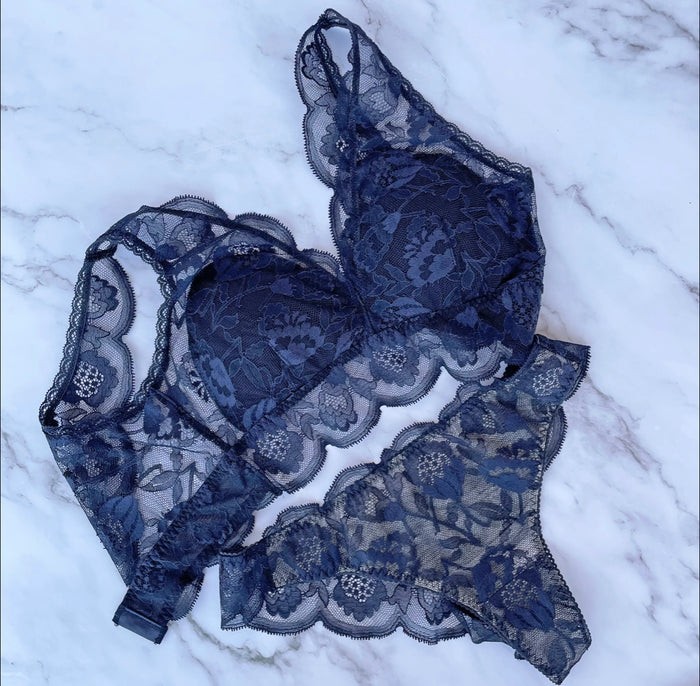 Protea Long Bralette | Navy
