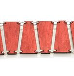 Pyramid geometric laser-cut wood bracelet, sixth colorway, made in USA