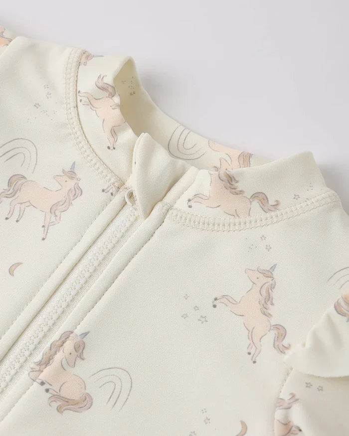 Quincy Mae Byron Rashguard One-Piece - Unicorns