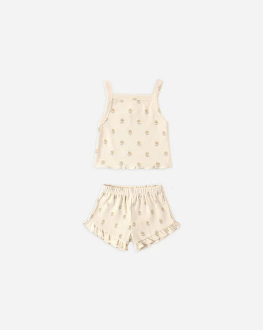 Quincy Mae Evie Tank and Shortie Set - Buttercup