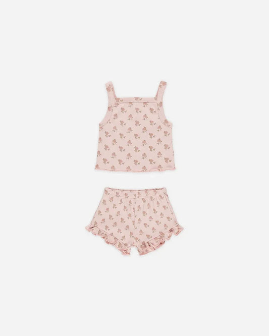 Quincy Mae Evie Tank & Shortie Set - Roses