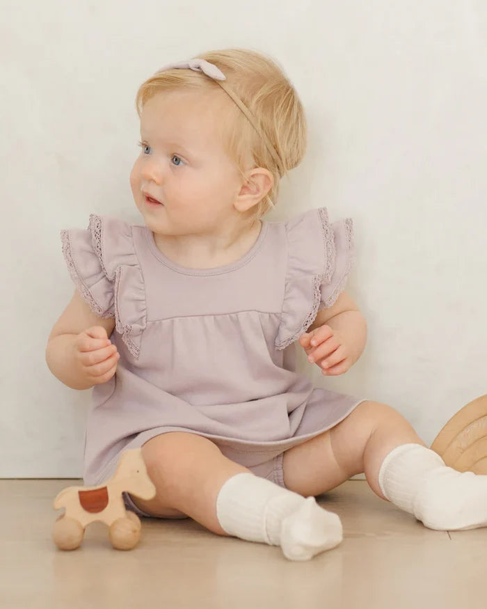Quincy Mae Flutter Dress - Lavender