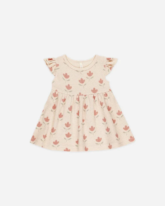 Quincy Mae Flutter Sleeve Dress - Tulips