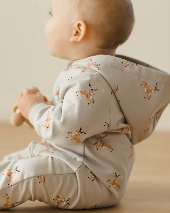 Quincy Mae Hooded Jumpsuit - Reindeer