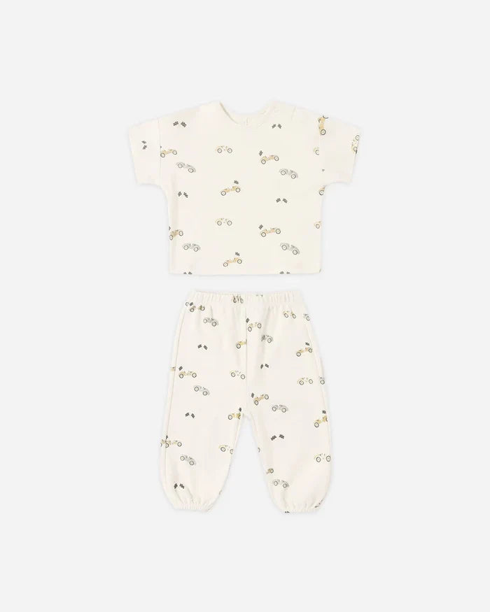 Quincy Mae Jersey Tee & Pant Set - Race Car