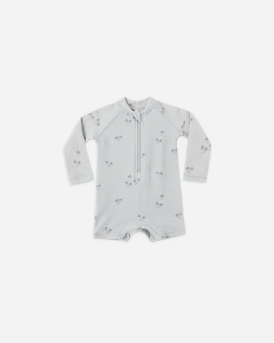 Quincy Mae Long Sleeve One-Piece Rashguard - Palm